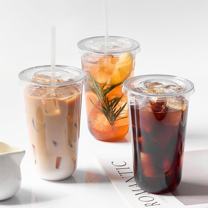 [100 Sets - 18oz Round Bottom Clear Plastic Cups - Image 5