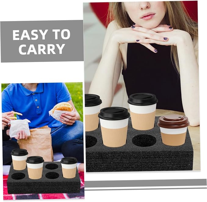 MAGICLULU 2pcs Milk Tea Cup Holder Foam Takeout Tray Efficient Beverage - Image 3