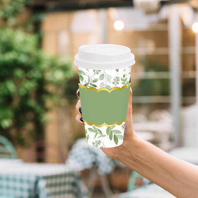 JarThenaAMCS 50 Pcs Greenery Coffee Cups - Image 6