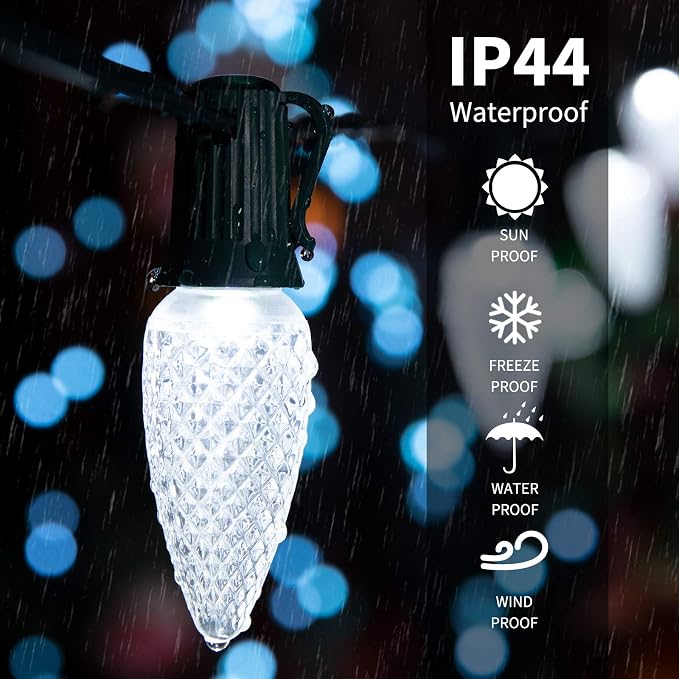 C9 Christmas String Lights Outdoor 50 Feet Led Christmas Lights, 50+2 - Image 2