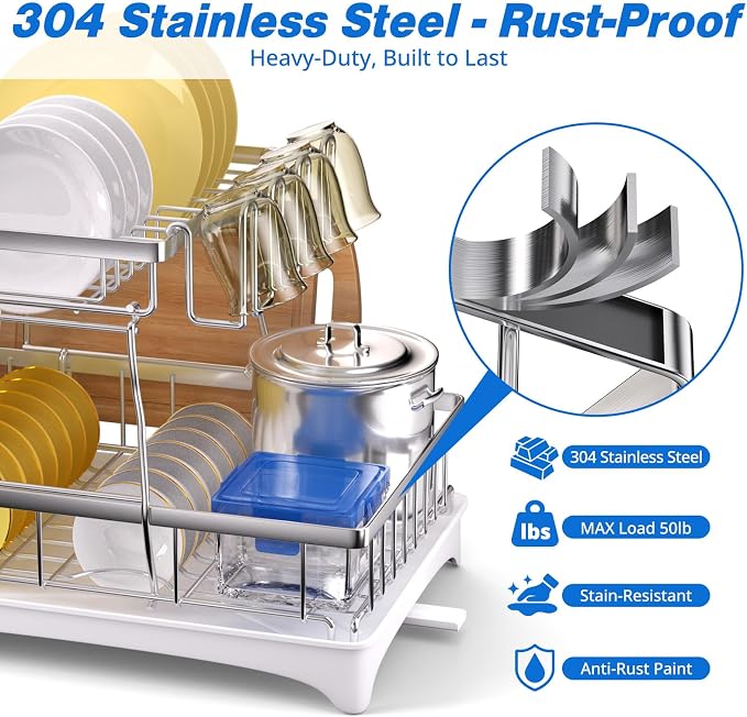 Godboat 2-Tier Dish Drying Rack - Image 2