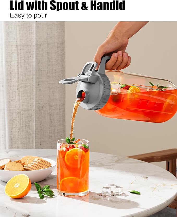 OneDream 64oz Mason Jar Pitcher, Airtight & Leakproof Glass Pitcher - Image 7