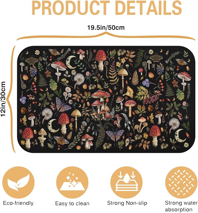 Dish Drying Mat Kitchen Countertop, Super Absorbent Coffee Bar Mat - Image 5
