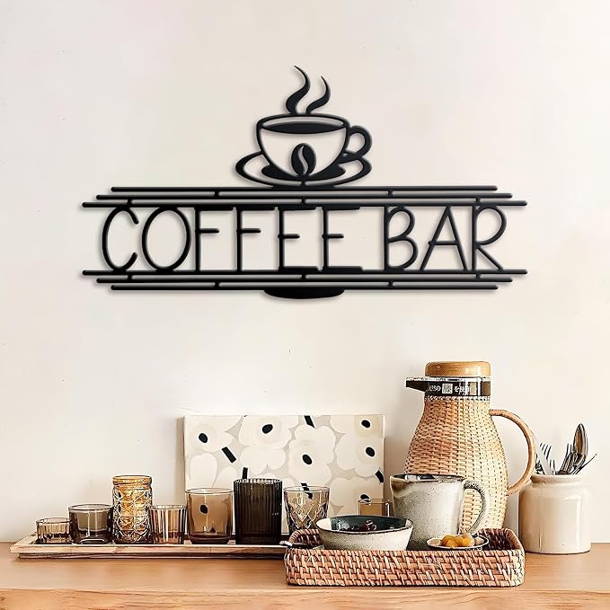 Metal Coffee Bar Sign, 14.96x8 Inch Coffee Sign - Image 2