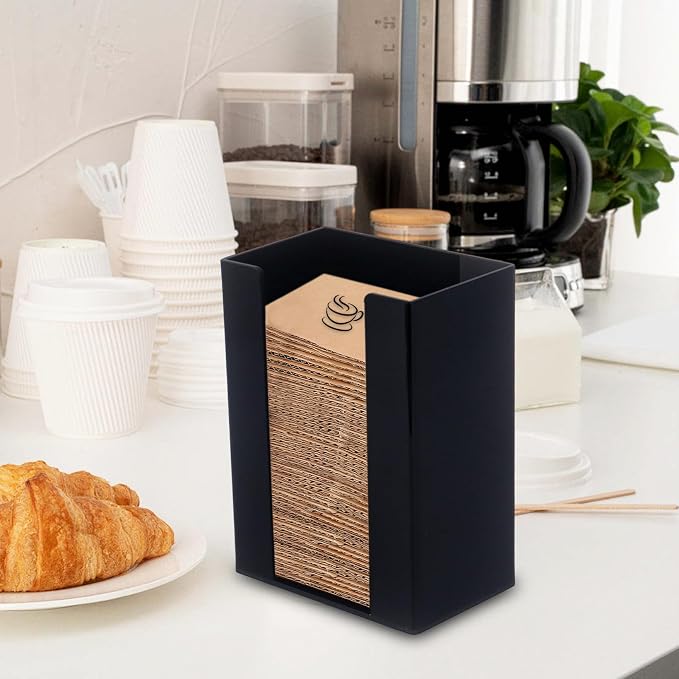 2Pack Coffee Cup Sleeve Holder, Acrylic Cup Sleeve Organizer Black Vertical - Image 3
