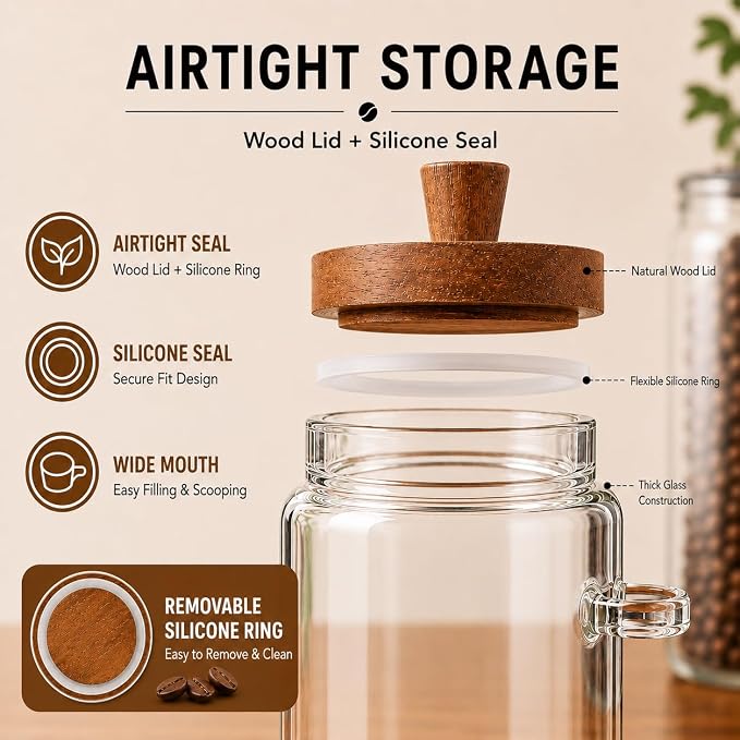 ANSQU Set of 2 Glass Food Storage Jars - Image 3