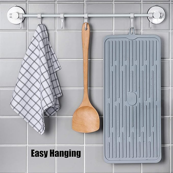 Silicone Dish Drying Mat 18”x8”, Heat Resistant Trivets - Image 6