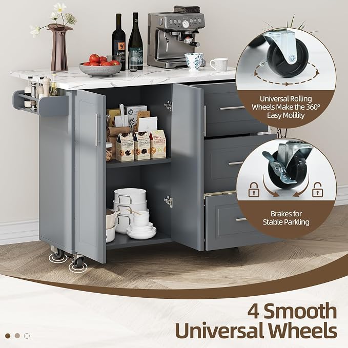 4 EVER WINNER Kitchen Island on Wheels - Image 6