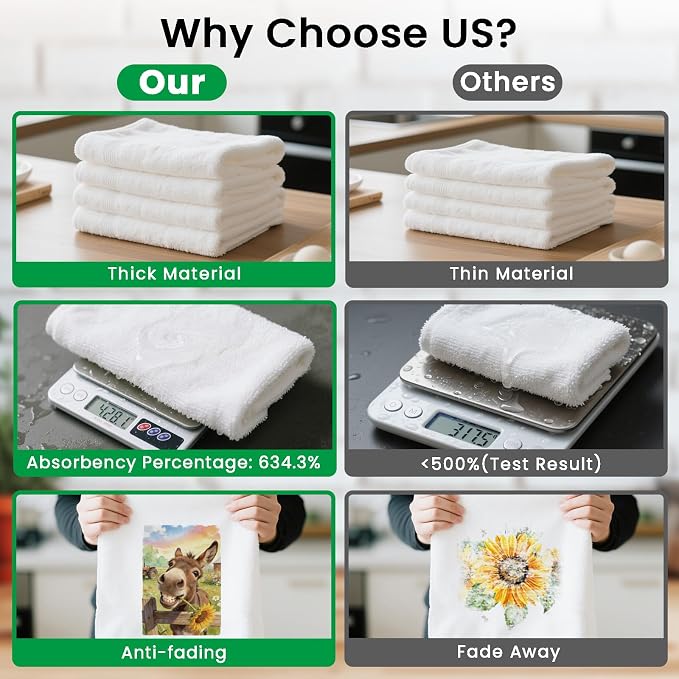 CUTHOLLOW Farmhouse Animal Decorative Kitchen Towels Set of 4, 15.74"x23.62" - Image 3