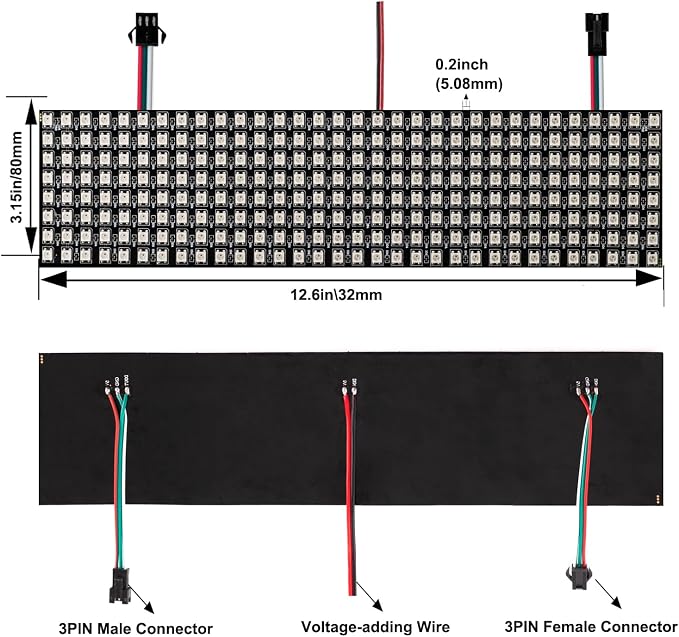 WS2812B RGB LED Digital Individually Addressable Panel Light LED Module Matrix - Image 2