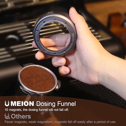 MEION Dosing Funnel, Magnetic Espresso Dosing Funnel Coffee Funnel, Espresso - Image 3