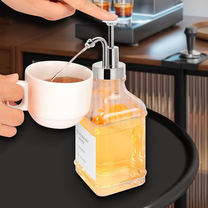 Coffee Syrup Dispenser for Coffee Bar, Refillable Maple Syrup Storage, Coffee - Image 6