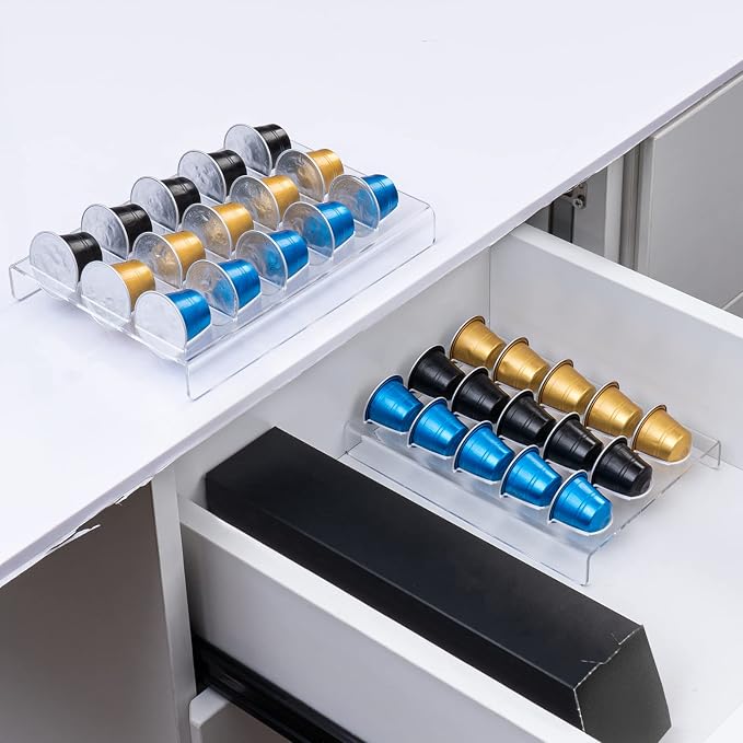 SUMERFLOS 2 Pack Acrylic Clear Coffee Pod Holder Organizer Tray, Coffee Pod - Image 3