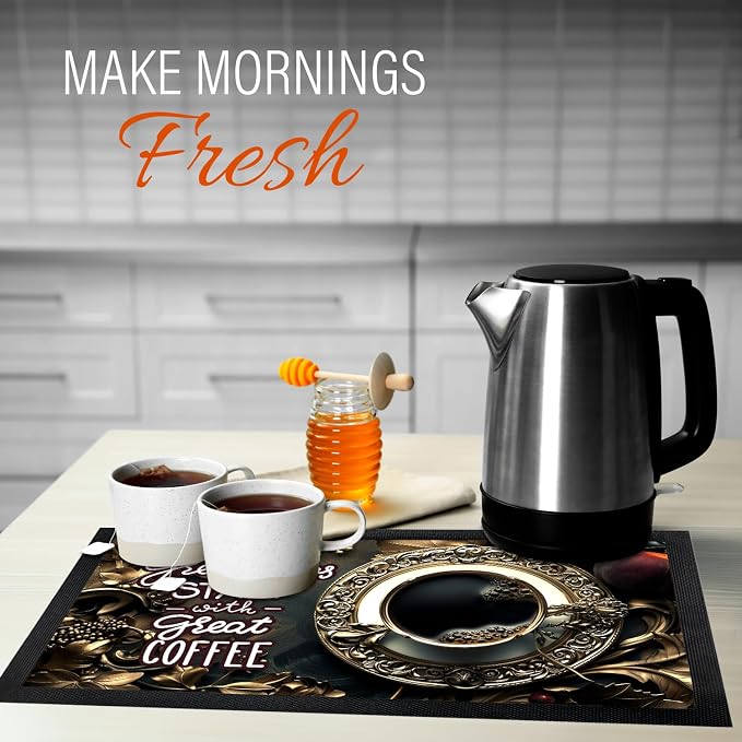 Coffee Bar Mat - Coffee Gifts - Coffee Lover - Coffee Bar Accessories - Barista - Image 4