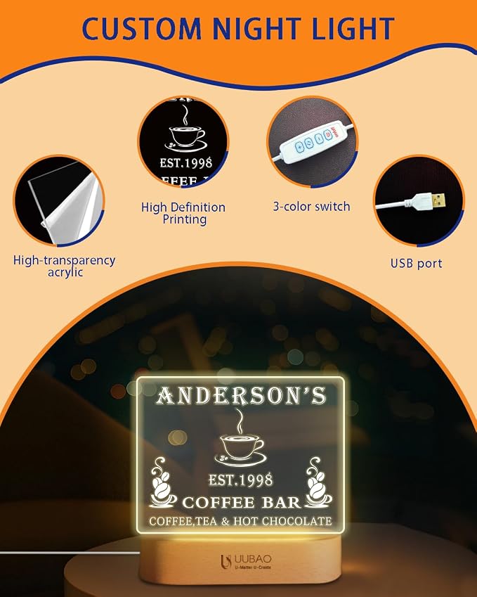 Personalized Bar Signs with Name Customized Home Coffee Bar Mini Bar Sign Gifts - Image 5