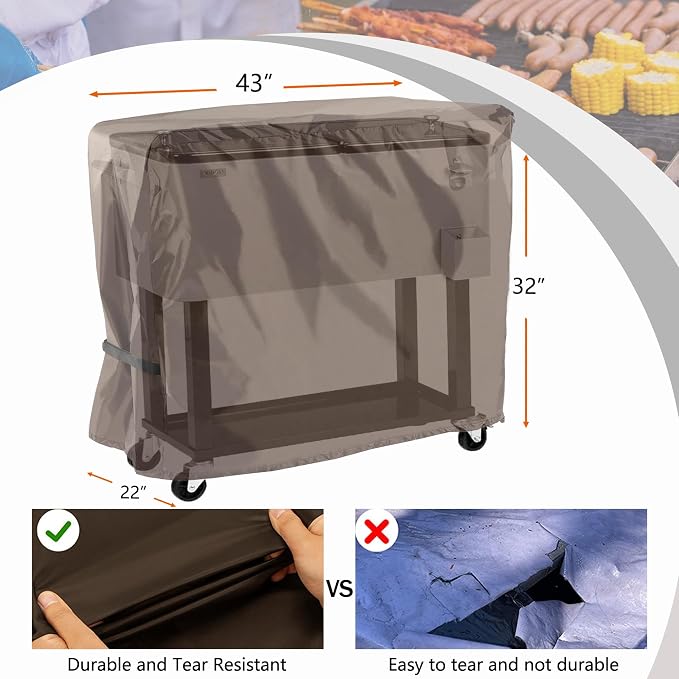 Cooler Cart Cover Waterproof, Universal Patio Cooler Cover - Image 2