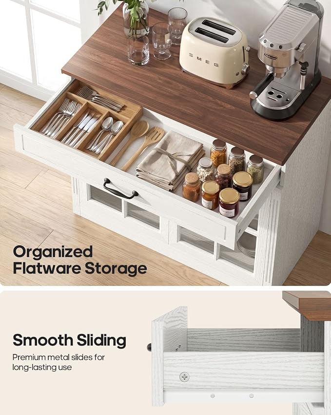 HAUOMS Modern Farmhouse Coffee Bar Cabinet - Image 3