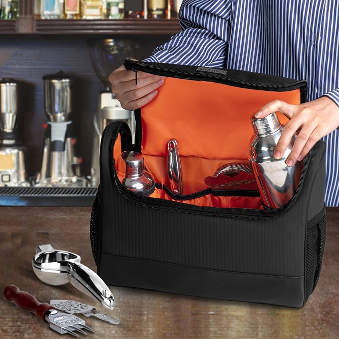 CURMIO Bartender Kit Bag, Portable Travel Carrying Bag - Image 5