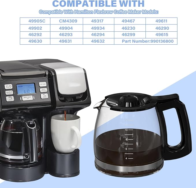 12 Cup Coffee Maker Carafe Replacement Pot Compatible - Image 6