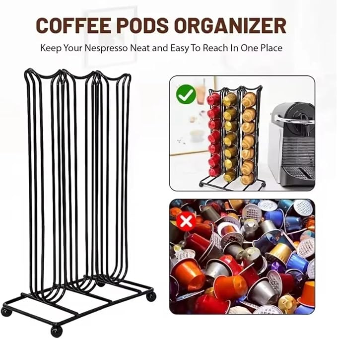 Smooth 42-capsule Coffee Pod Stand, Compact Espresso Pod Display Rack Organizer - Image 4