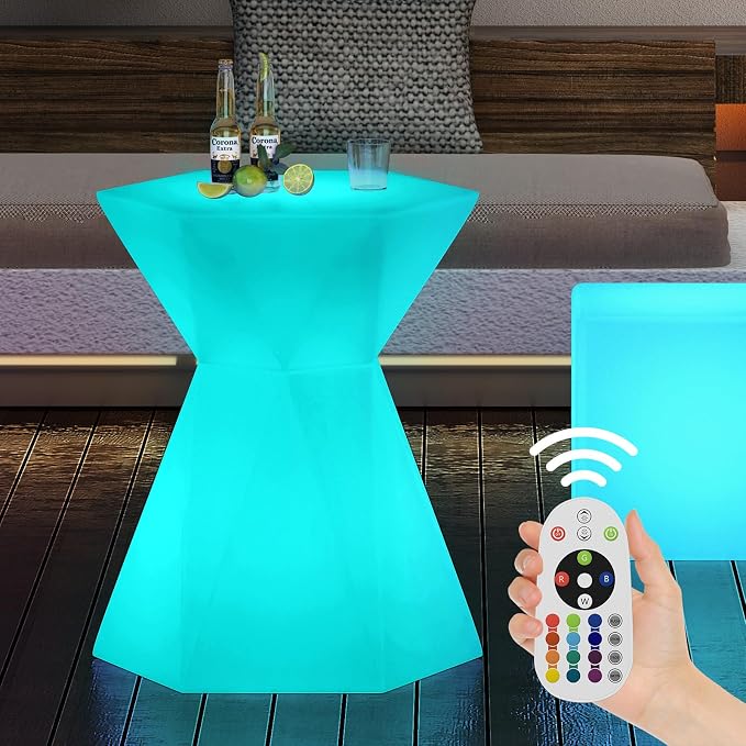 CECER 18" LED Cocktail Table，Rechargeable Light Up Furniture - Image 7