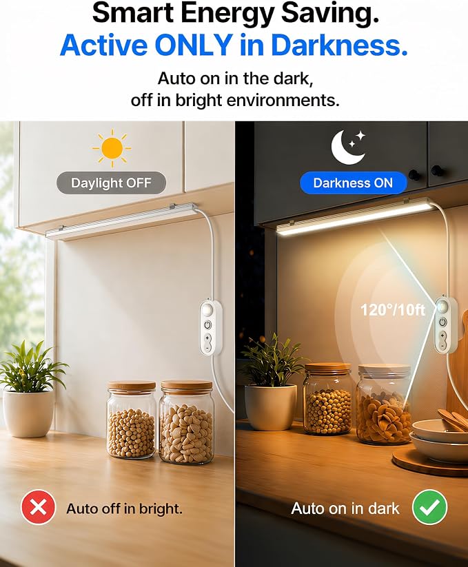 Motion Sensor Dimmable Under Cabinet Lighting, 4500K Daylight, Linkable LED - Image 3