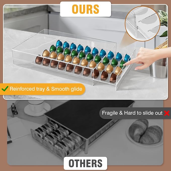 Jumyee Acrylic Coffee Pod Holder Storage Drawer, Pod Holder - Image 5