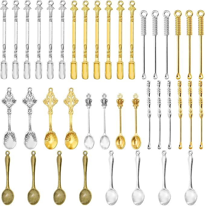 Foraineam 40 Pieces Mini Spoons Tiny Shovel Spoon, Metal Medicine Spoon Powder by Foraineam
