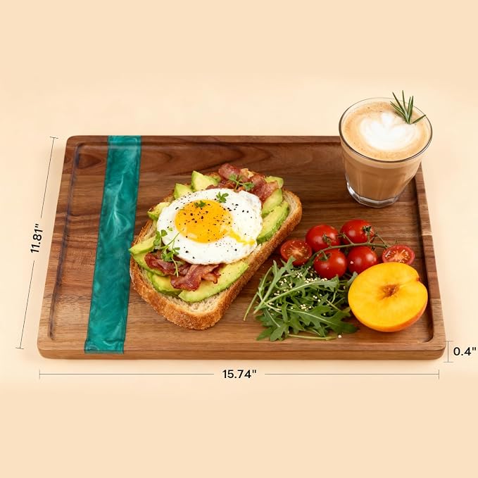 Wooden Tray: Resin Serving Decorative Tray - Image 2