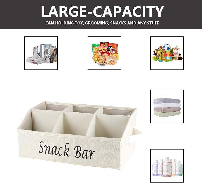 Snack Organizer for Countertop, 2 Pack Fabric Snack Container - Image 3