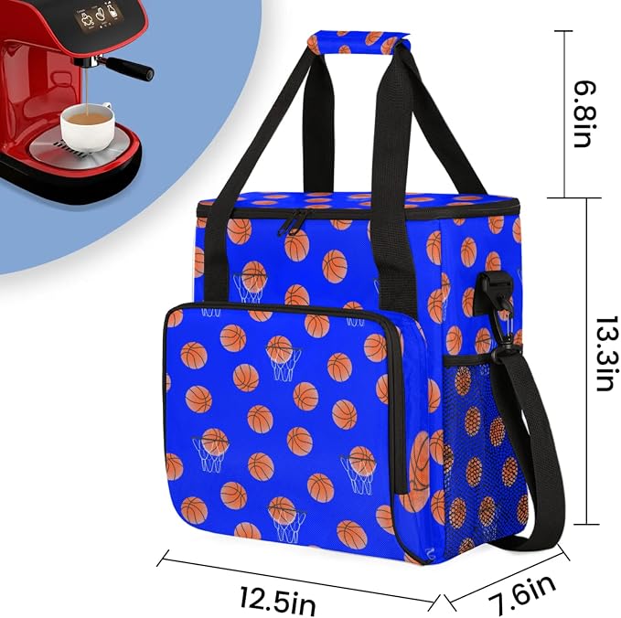 Basketball Coffee Maker Travel Bag, Basketball Large Carrying Storage Case - Image 2