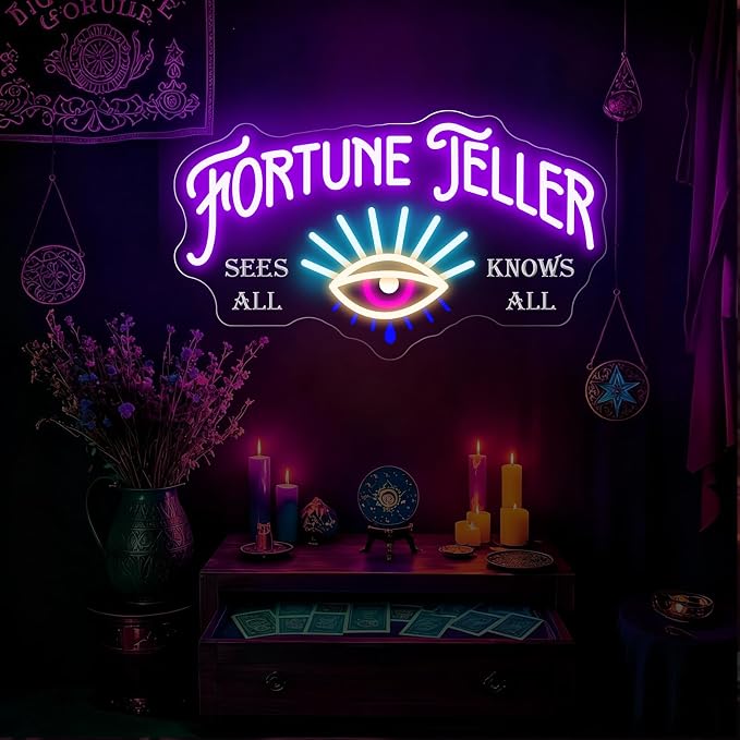 Fortune Teller Neon Sign, All-Seeing Eye LED Wall Light - Image 6