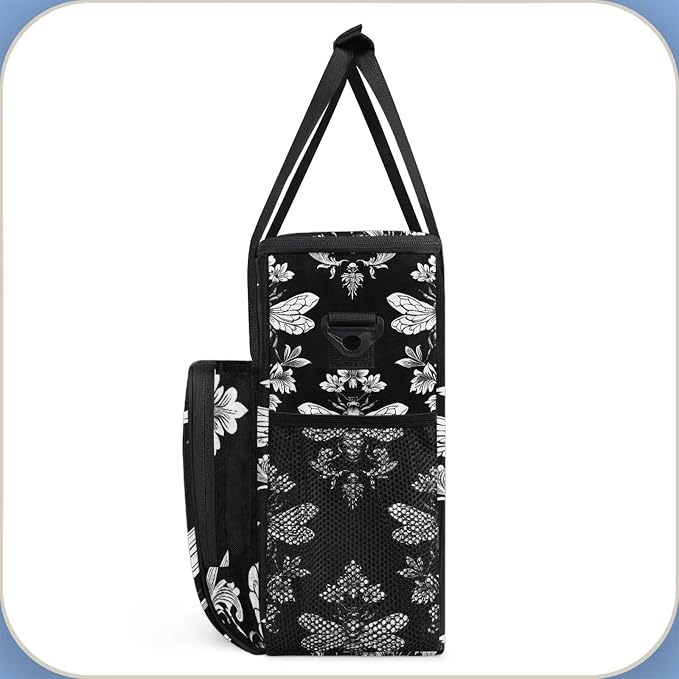 Black Bee Coffee Maker Carring Bag, Large Insulated Storage Organizer Case Tote - Image 4