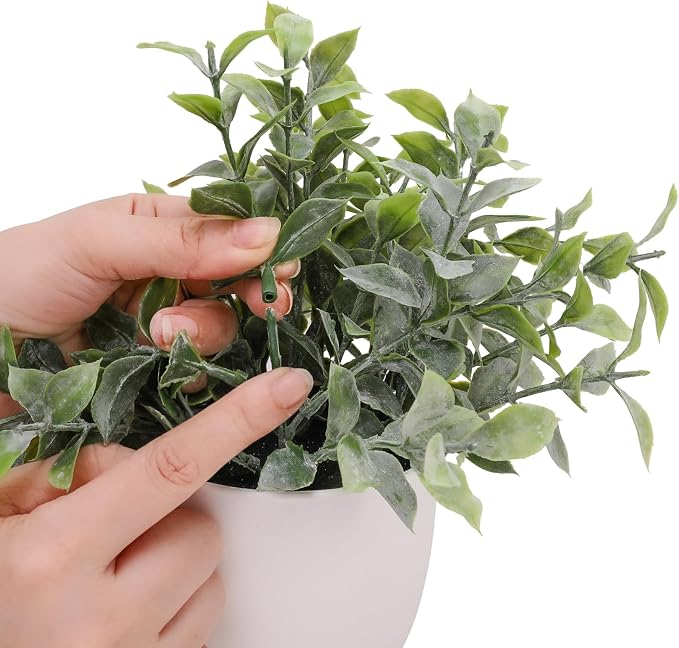 Artificial Plants Decoration Norfolk Potted Faux Fake Eucalyptus mini Cute sage - Image 9