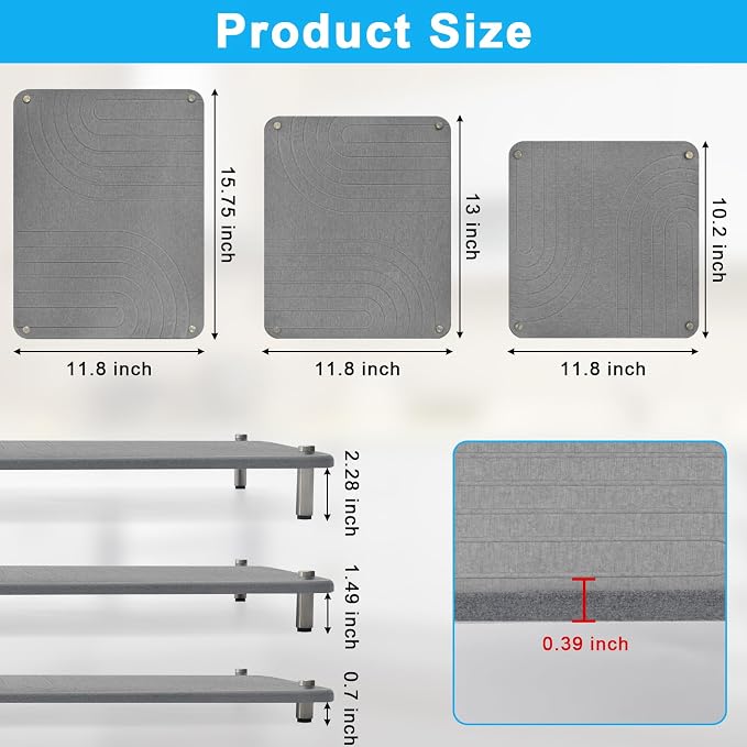 3Pcs Nesting Stone Drying Mat for Kitchen Counter, Quick Drying Stone Dish - Image 8