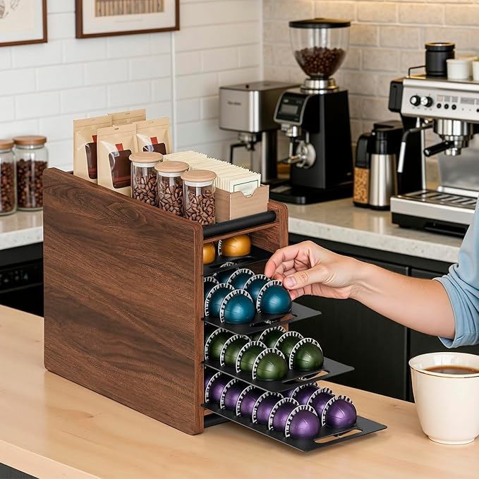 YATINEY Coffee Pod Drawer Holder, 72 Pods Large Capacity, 4 Tier Holder - Image 2