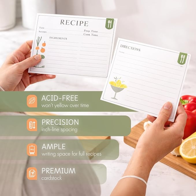 Premium 4x6 Recipe Cards – Double Sided Blank Kitchen Recipe Cards - Image 3