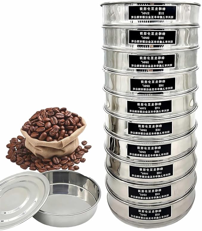 Professional Coffee Grading Sieve Set, 304 Stainless Steel Green Coffee Bean by Unknown