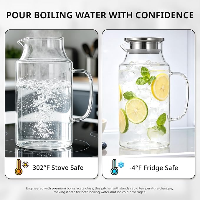 Bivvclaz Short 67.6 oz Glass Pitcher - Image 6