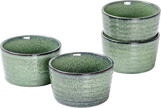 UNICASA Ramekin Set of 4, UNICASA 8 oz Creme Brulee Ramekins, Oven Safe Baking by UNICASA