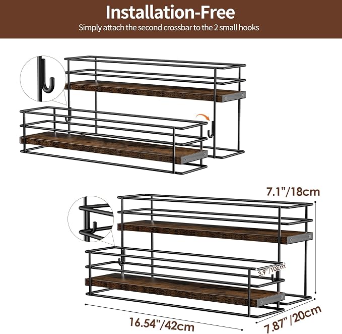 Nuovoware Coffee Syrup Organizer, 2-Tier 10 Bottles Bar Organizer, Separable - Image 6
