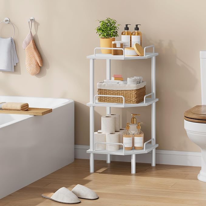 Tajsoon Corner Shelf Stand, 3 Tier Industrial Corner Shelves, Corner Shelving - Image 8
