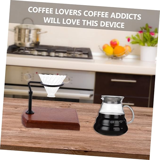 1pc Coffee Dripper Stand Stable Real Wood Base - Image 5