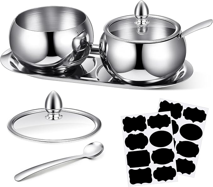 Baderke 2 Pcs 16 oz Stainless Steel Sugar Container by Baderke