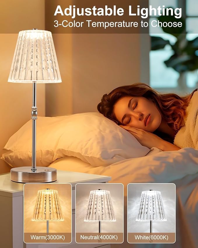 SAIWEYA Cordless Table Lamp, 5000mAh Rechargeable Battery Operated Portable Lamp - Image 3