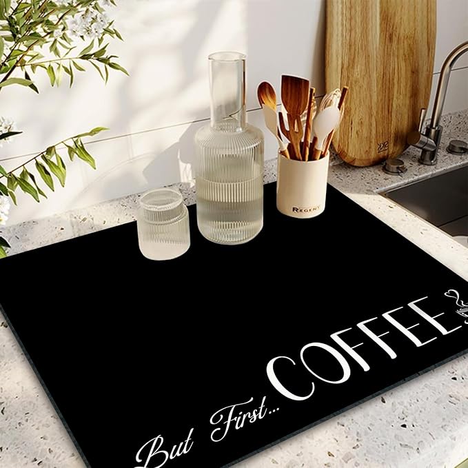 Coffee Bar Mat Rubber Dish Drying Mat - Image 2