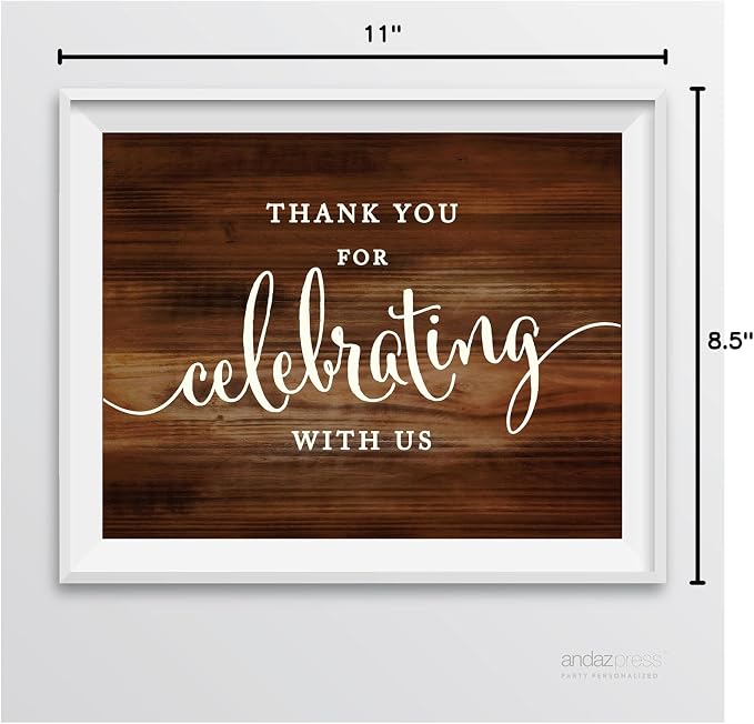 Andaz Press Wedding Party Signs, Rustic Wood Print, 8.5-inch x 11-inch - Image 7