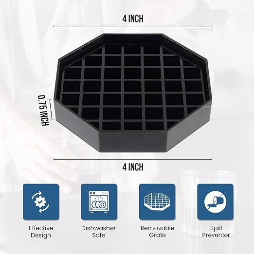 OCS Parts 4-Inch Coffee Countertop Drip Tray | 2-Pack | Spill Preventer Octagon - Image 2