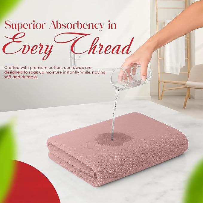 RIVERSIDE 100% Ring-Spun Cotton Bath Towels Set of 4 22 x 44 - Image 5