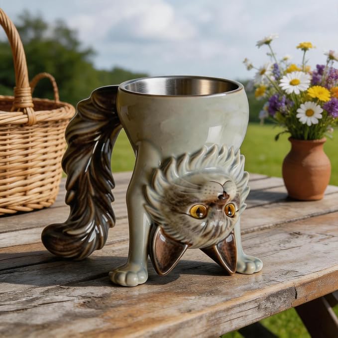 Maine Coon Cat Mug, 2-in-1 Funny Novelty Coffee Cup Transforms into Cat - Image 2